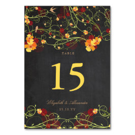 Numeração De Mesa Casamento De Chalkboard Floral De Engorda Amarelo