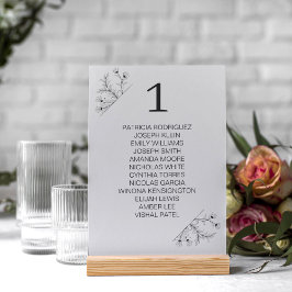 Numeração De Mesa Casamento de Cinzas Florais Elegante