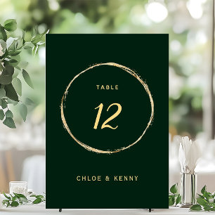 Numeração De Mesa Casamento de Círculo Dourado Russo Verde Florestal