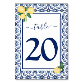 Numeração De Mesa Casamento de Citros com Limões do Mediterrâneo Azu