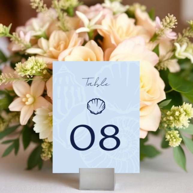 Numeração De Mesa Casamento de Conchas Azuis da Costa (Criador carregado)