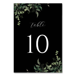 Numeração De Mesa Casamento de Cor de Água Botânica em Verde Branco 