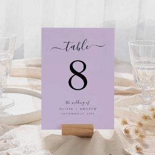 Numeração De Mesa Casamento de Cor Simples Roxo Moderno Elegante