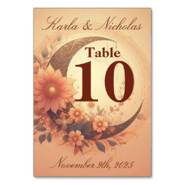 Numeração De Mesa Casamento de Coral Moonflower