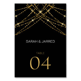 Numeração De Mesa Casamento de Cordas Douradas Românticas