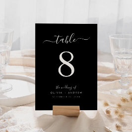Numeração De Mesa Casamento de cores preto e branco para caligrafia