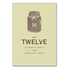 Numeração De Mesa Casamento de Country Burlap Mason Jar