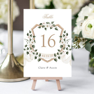 Numeração De Mesa Casamento de Crest Brancos Florais com Ivy Greener