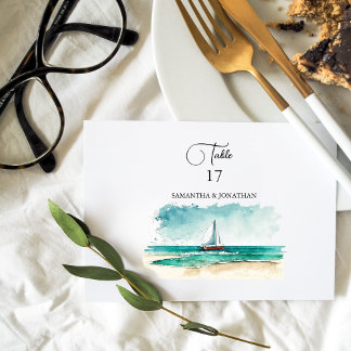 Numeração De Mesa Casamento de cruzeiro, aquarela moderna minimalist
