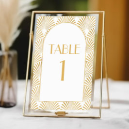 Numeração De Mesa Casamento de Deco Geométrico Dourado Elegante