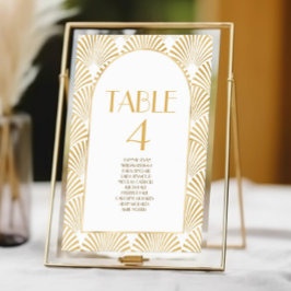 Numeração De Mesa Casamento de Deco Geométrico Dourado Elegante
