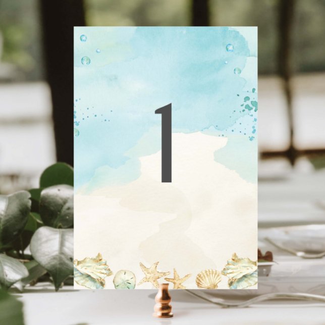Numeração De Mesa Casamento de Destino Costeiro Tropical de Praia (Criador carregado)