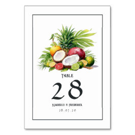 Numeração De Mesa Casamento de Destino de Caribe de Aquarela