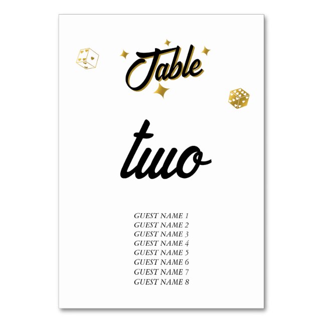 Numeração De Mesa Casamento de Destino de Las Vegas Dourado (Frente)