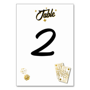 Numeração De Mesa Casamento de Destino de Las Vegas Dourado