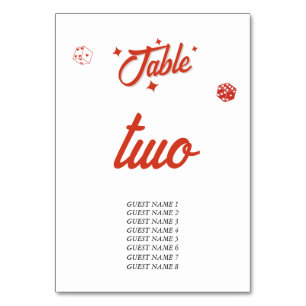 Numeração De Mesa Casamento de Destino no Cassino de Las Vegas com E