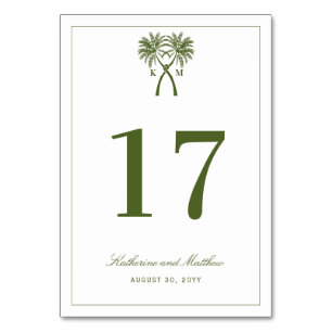 Numeração De Mesa Casamento de Destino Tropical de Palmeiras