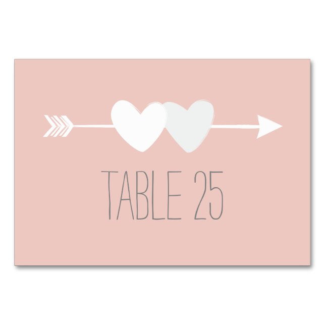 Numeração De Mesa Casamento de Dois Corações (Frente)