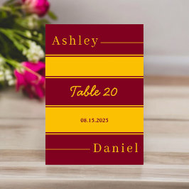 Numeração De Mesa Casamento De Dourada E Borgonha De Luxo Elegante