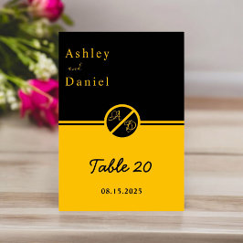 Numeração De Mesa Casamento De Dourado Monograma E Preto De Luxo Ele