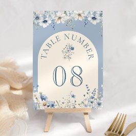 Numeração De Mesa Casamento de Dusty Blue Boho Wildflower