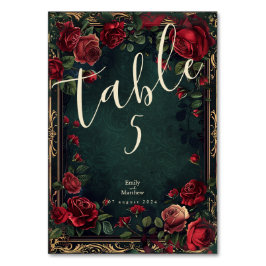 Numeração De Mesa Casamento de Elegância Gótica Vitoriana