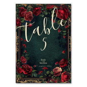 Numeração De Mesa Casamento de Elegância Gótica Vitoriana