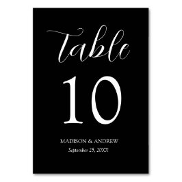 Numeração De Mesa Casamento de Elegância Moderna Negra