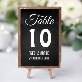 Numeração De Mesa Casamento de Elegância Moderna Negra e Branca