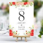 Numeração De Mesa Casamento De Elegante Floral Vermelho E Rosa Esbra<br><div class="desc">Melhore sua recepção de casamento com esses números elegantes de mesa. Apresentando um design de aquarela de delicadas flores cor-de-rosa-pincel e vermelhas vibrantes, esses números de tabela adicionam um toque de romance e calor às configurações de sua mesa. Personalize com seus números de mesa para um olhar coeso e encantador...</div>