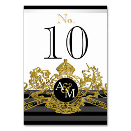Numeração De Mesa Casamento de Emblem Regal de Leão Branco Dourado N