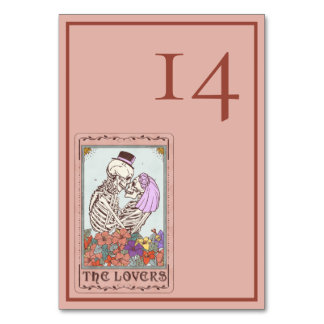 Numeração De Mesa Casamento de esqueleto Elegante Minimalista Tarot