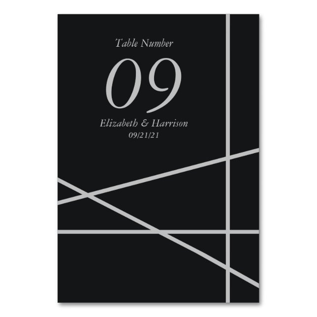 Numeração De Mesa Casamento de Estilo Geométrico Simples (Frente)