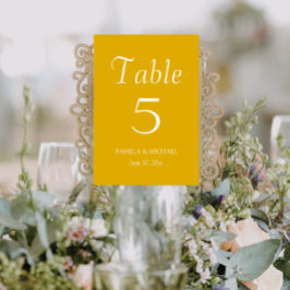 Numeração De Mesa Casamento de Estilo Simples Amarelo-ouro