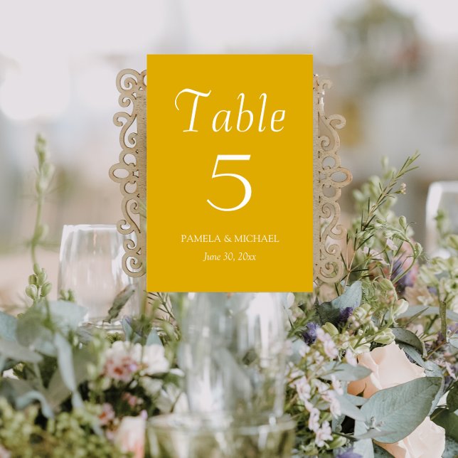 Numeração De Mesa Casamento de Estilo Simples Amarelo-ouro (In Situ Wedding)