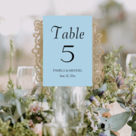 Numeração De Mesa Casamento de Estilo Simples Azul Claro