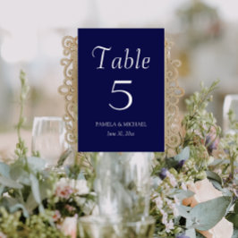 Numeração De Mesa Casamento de Estilo Simples Azul-marinho