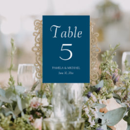 Numeração De Mesa Casamento de Estilo Simples Azul Teal