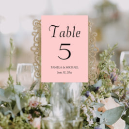 Numeração De Mesa Casamento de Estilo Simples Cor-de-Rosa Espelho