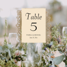 Numeração De Mesa Casamento de Estilo Simples de Cor de Champanhe