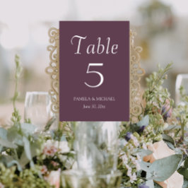 Numeração De Mesa Casamento de Estilo Simples de EggPlant