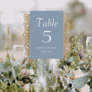 Numeração De Mesa Casamento de Estilo Simples Dusty Blue