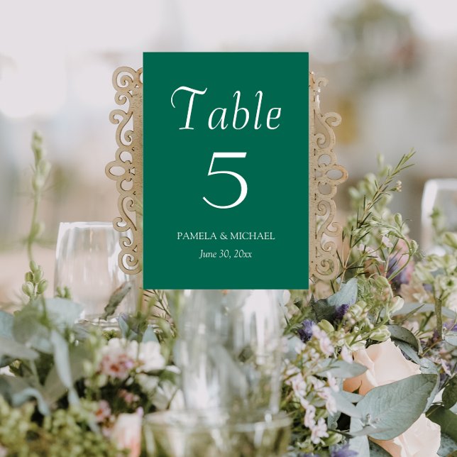 Numeração De Mesa Casamento de Estilo Simples Emerald Verde (In Situ Wedding)