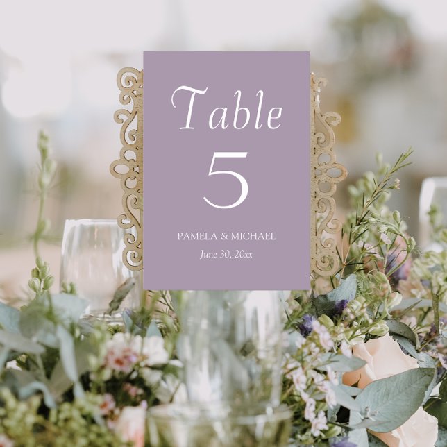 Numeração De Mesa Casamento de Estilo Simples Mauve (In Situ Wedding)