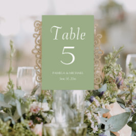 Numeração De Mesa Casamento de Estilo Simples Verde Sage