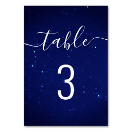 Numeração De Mesa Casamento de estrelas da noite do marinho azul. Ca