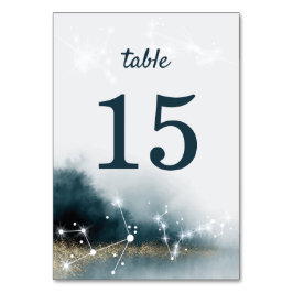 Numeração De Mesa Casamento de Estrelas Douradas da Galáxia Elegante