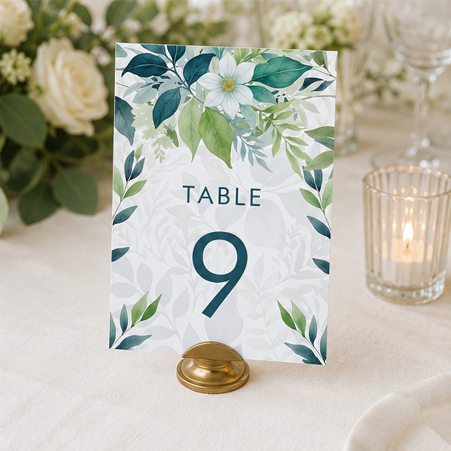 Numeração De Mesa Casamento de Eucalipto com Folhagem de Marfim em V (Criador carregado)