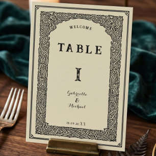 Numeração De Mesa Casamento de Fantasia Celta Medieval Vintage