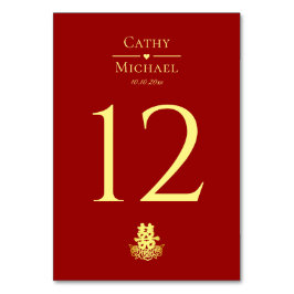 Numeração De Mesa Casamento de felicidade dupla elegante rosa chinês